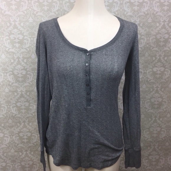Victoria's Secret Tops - 🔥Victoria's Secret Gray Sparkle Henley Top